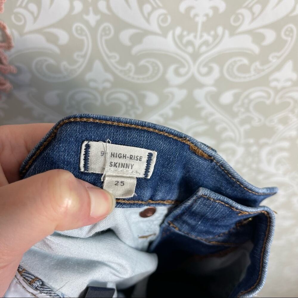 5/$30 Madewell 9” High Rise Frayed Hem Skinny Jeans Style J6515 25 - Picture 7 of 8